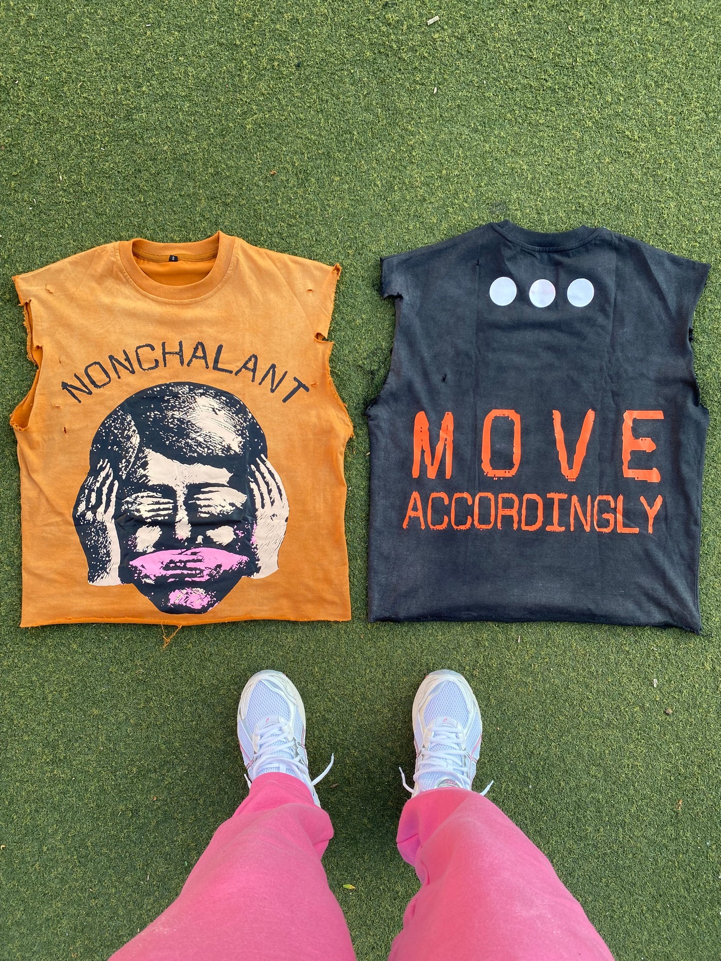 NONCHALANT NO EVIL MUSCLE TEE