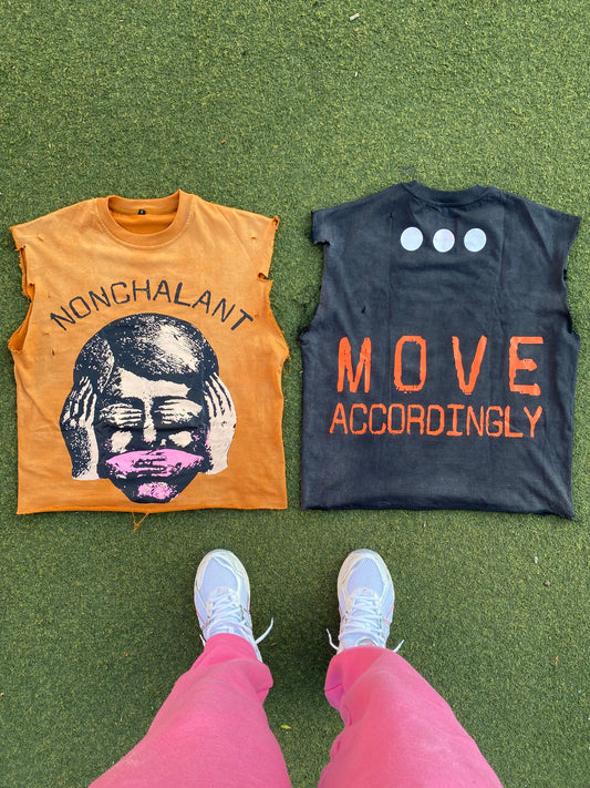 NONCHALANT NO EVIL MUSCLE TEE